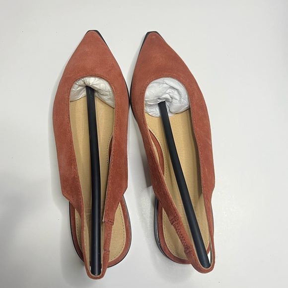 Frye Kenzie Slingback Suede Flat Size 6 Brick Red - Picture 4 of 5